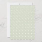 Light Sage Groene en Witte Polka Dots Baby shower Kaart (Achterkant)
