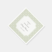 Light Sage Groene en Witte Polka Dots Baby shower Servet (Hoek)