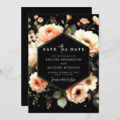 Light Sage Minimalist Peach Wedding Save The Date (Voorkant / Achterkant)