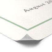 Light Sage Plaid Bow Elegant Baby shower Welkom Poster (Hoek)