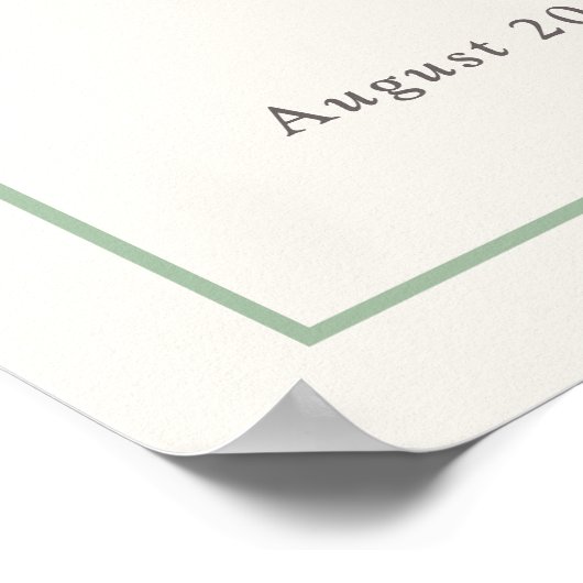 Light Sage Plaid Bow Elegant Baby shower Welkom Poster (Hoek)