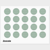 Light Sage Wedding Ronde Sticker (Vel)