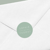 Light Sage Wedding Ronde Sticker