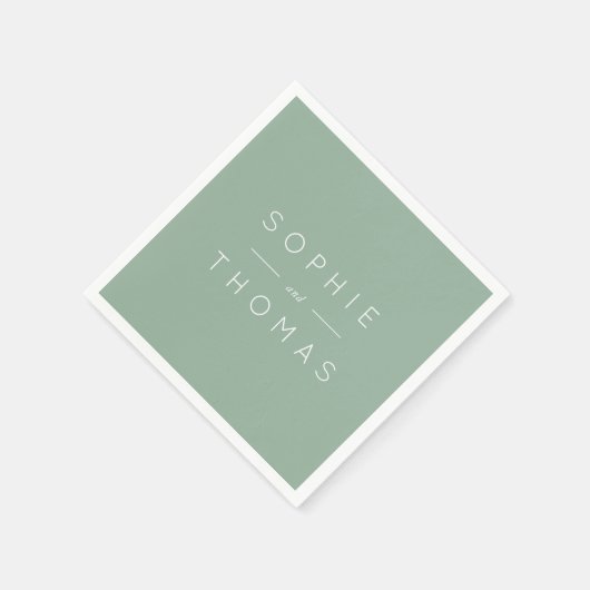 Light Sage Wedding Servet (Hoek)