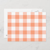 Light Salmon Gingham Pattern Briefkaart (Voorkant / Achterkant)