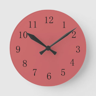 Light Salmon Red Round (Medium) Wall Clock Ronde Klok
