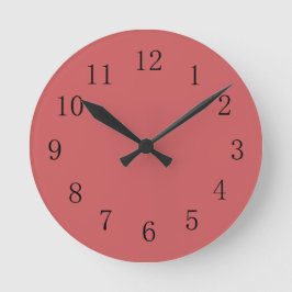 Light Salmon Red Round (Medium) Wall Clock Ronde Klok