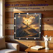 Light Salvation Cross Stairway Mountain John 8:12 Vierkante Klok
