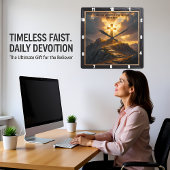 Light Salvation Cross Stairway Mountain John 8:12 Vierkante Klok