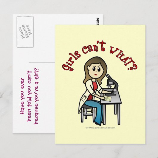 Light Scientist Girl Briefkaart (Voorkant / Achterkant)