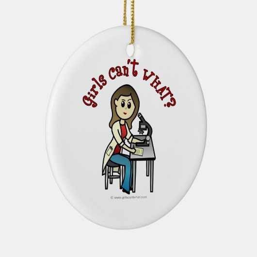 Light Scientist Girl Keramisch Ornament (Rechts)