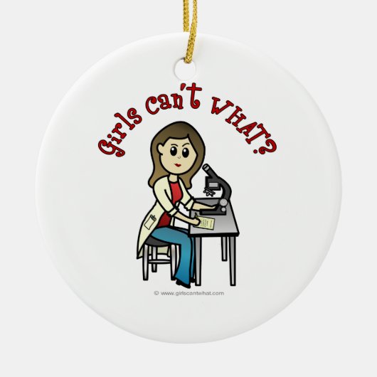 Light Scientist Girl Keramisch Ornament (Voorkant)