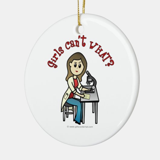 Light Scientist Girl Keramisch Ornament (Links)