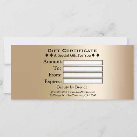 Light Shimmer Gold Glam Monogram Cadeaubon (Achterkant)