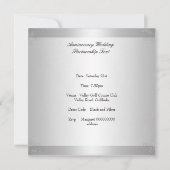 Light Silver Floral 25th Jubileum Party Event Kaart (Achterkant)