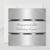 Light Silver Floral 25th Jubileum Party Event Kaart (Voorkant)