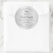 Light Silver Glitter Product Labels Monogram Logo (Tas)