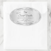 Light Silver Glitter Product Labels Monogram Logo (Tas)