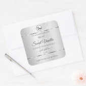Light Silver Glitter Product Labels Monogram Logo (Envelop)