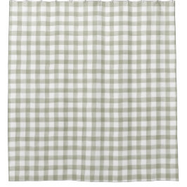 Light Silver Green English country check Pset Douchegordijn