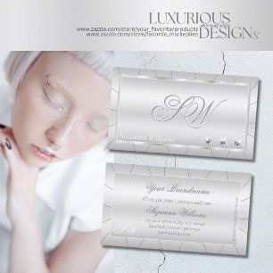 Light Silver met diamanten en Monogram Luxurous Visitekaartje