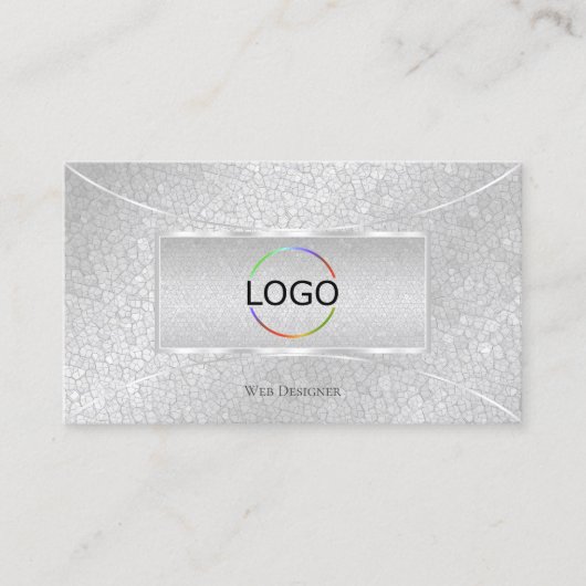 Light Silver Snake Pattern met Logo en foto's Visitekaartje (Voorkant)