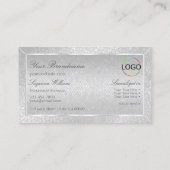 Light Silver Snake Pattern met Monogram en Logo Visitekaartje (Achterkant)