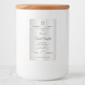 Light Silver Soft Glitter Product Labels Monogram Voedselcontainer Etiket (Voorkant)