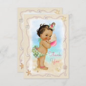 Light Skin Ethnic Beach Baby Conch Shell Dank u Bedankkaart (Voorkant / Achterkant)