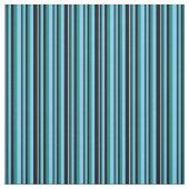 Light Sky Blue, Black & Dark Cyan Pattern Stof (Swatch)