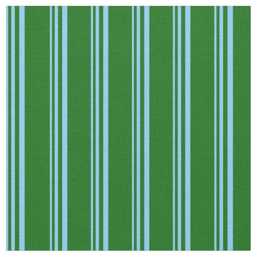 Light Sky Blue & Dark Green Lines/Stripes Pattern Stof (Close Up)