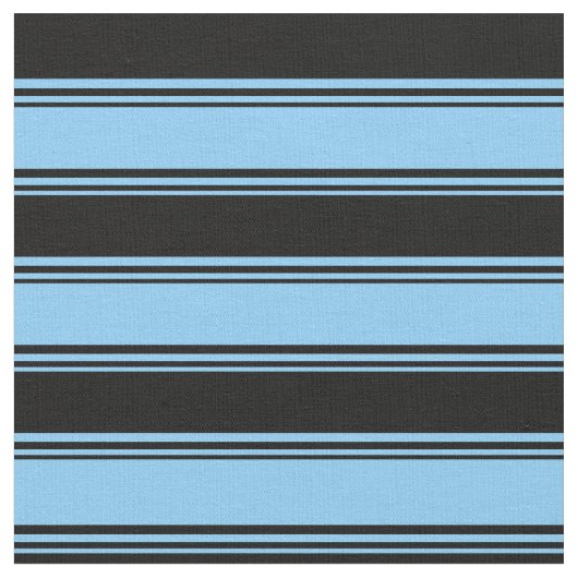 Light Sky Blue en Black Colour Pattern Stof (Close Up)