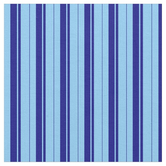 Light Sky Blue en Blue Lined Pattern Stof (Close Up)