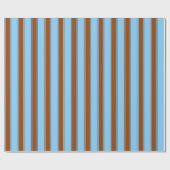 Light Sky Blue en Brown Stripes Pattern Cadeaupapier (Vlak)
