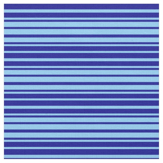 Light Sky Blue en Dark Blue Pattern van Stripes Stof (Close Up)