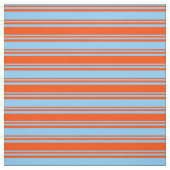 Light Sky Blue en Red Lines Patroon Stof (Swatch)
