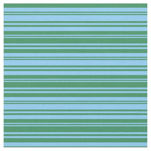 Light Sky Blue en Zee Green Lines/Stripes Pattern Stof (Close Up)