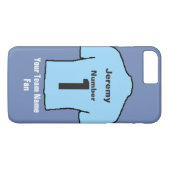 Light Sky Blue Football Shirt Kies naam en team Case-Mate iPhone Case (Achterkant (Horizontaal))