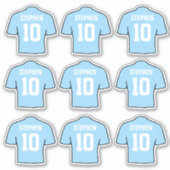 Light Sky Blue Football Shirten Sticker (Voorkant)