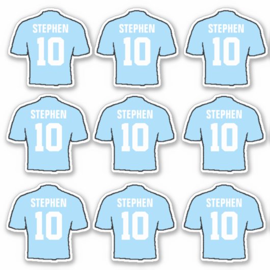 Light Sky Blue Football Shirten Sticker (Voorkant)