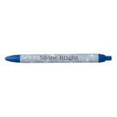 Light Sky Blue Glitter Birthday Zwarte Inkt Pen (Voorkant)