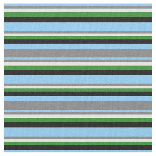Light Sky Blue, Grey, Mint Cream, Green & Black Stof (Close Up)