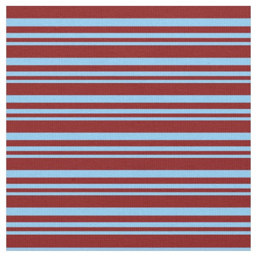 Light Sky Blue & Maroon Stripes/Lines Patroon Stof (Close Up)