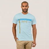Light Sky Blue Minimal Custom Name Basic T-Shirt (Voorkant volledig)