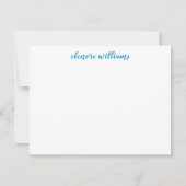 Light Sky Blue Preppy modern legant script Notitiekaartje (Voorkant)