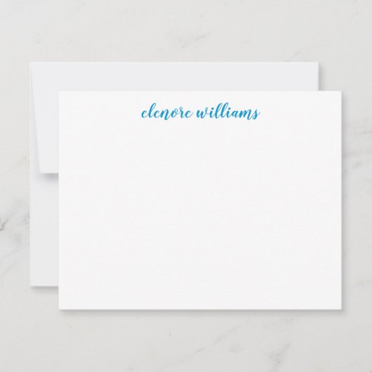 Light Sky Blue Preppy modern legant script Notitiekaartje (Voorkant)