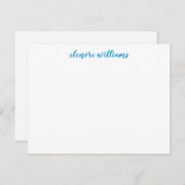 Light Sky Blue Preppy modern legant script Notitiekaartje (Voorkant / Achterkant)
