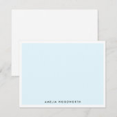 Light Sky Blue White Elegant Classic minimalist Notitiekaartje (Voorkant / Achterkant)