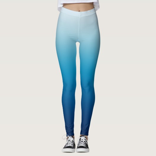 Light Sky voor Deep Blue Zee Ombre Leggings (Voorkant)