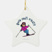 Light Snow Skier Keramisch Ornament (Voorkant)